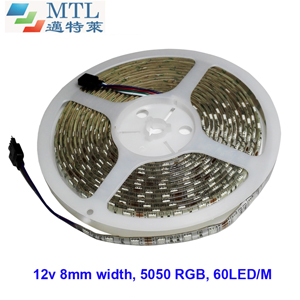 8MM width 12V 5050 LED RGB strip 60 LED/M
